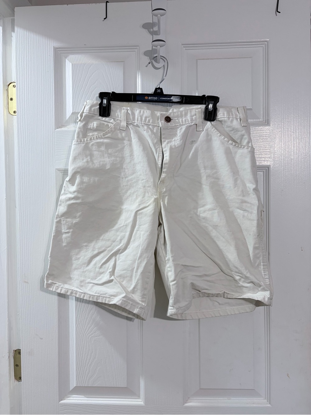 Dickies Men’s White Cotton Work Painter Shorts Size 34